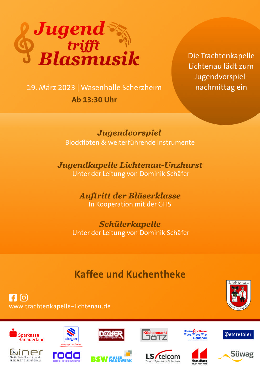 Jugend trifft Blasmusik 19.03.2023 Wasenhalle Scherzheim Jugendvorspiel Trachtenkapelle Lichtenau